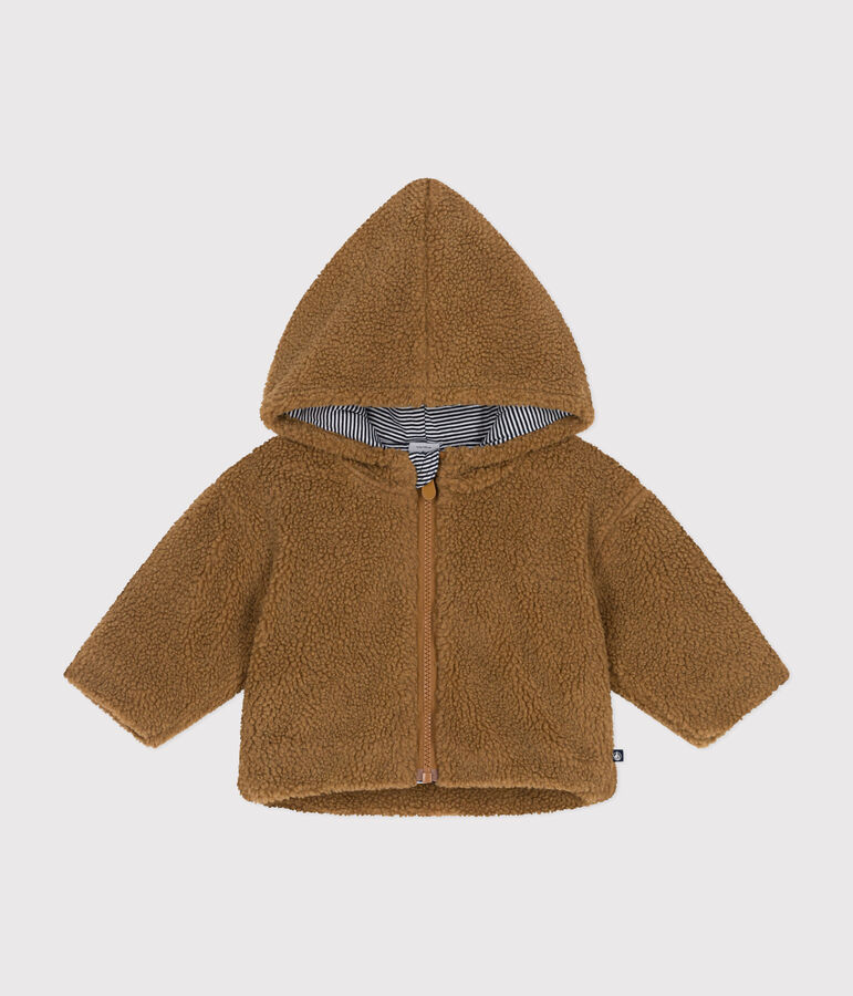 Veste &agrave; capuche en sherpa b&eacute;b&eacute; marron BRINDILLE