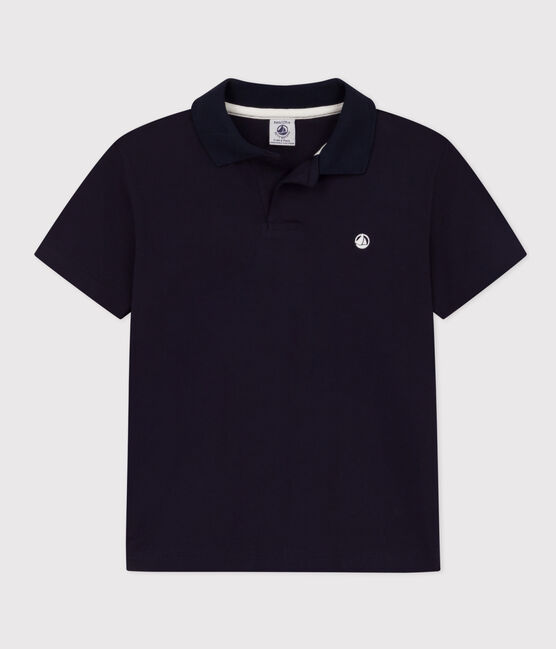 Polo manches courtes en coton  enfant garçon bleu SMOKING