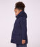 Parka enfant mi-longue unie bleu marine