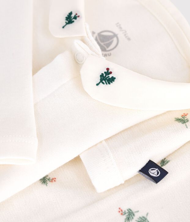 Coffret cadeau b&eacute;b&eacute; en coton imprim&eacute; &agrave; fleurs &eacute;cru/multicouleur