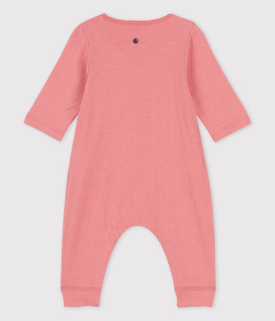 Combinaison longue unie en tubique bio bébé rose PAPAYE