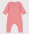Combinaison longue unie en tubique bio bébé rose PAPAYE