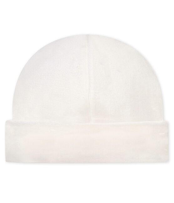 Bonnet naissance velours bébé mixte blanc MARSHMALLOW