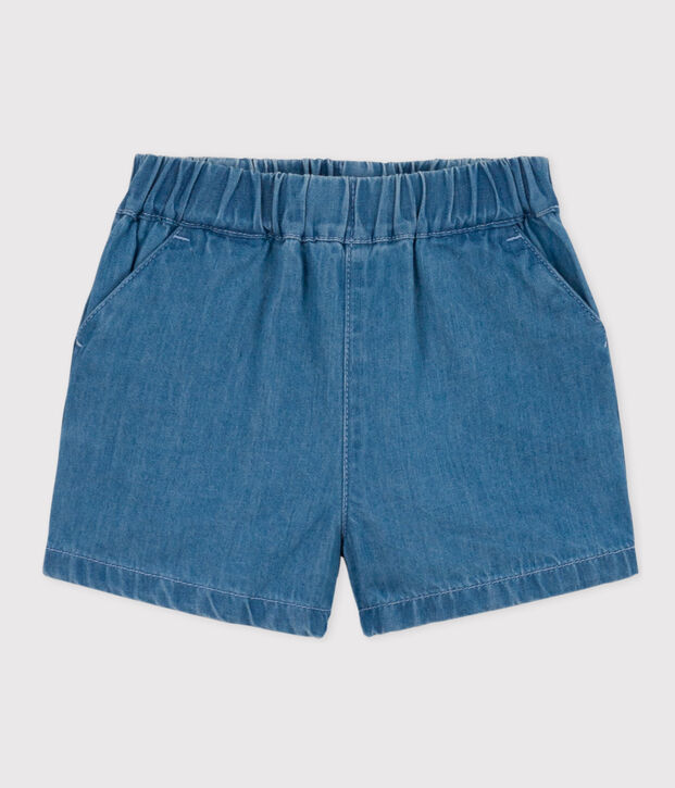 Short b&eacute;b&eacute; en denim l&eacute;ger bleu
