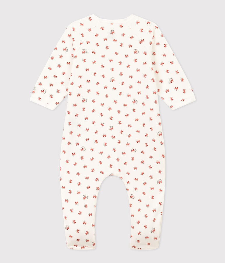 Pyjama b&eacute;b&eacute; imprim&eacute; en molleton blanc MARSHMALLOW/blanc MULTICO