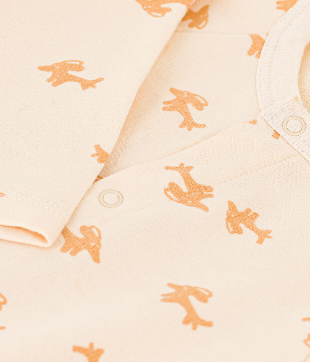 Combinaison longue en molleton l&eacute;ger b&eacute;b&eacute; &eacute;cru/beige