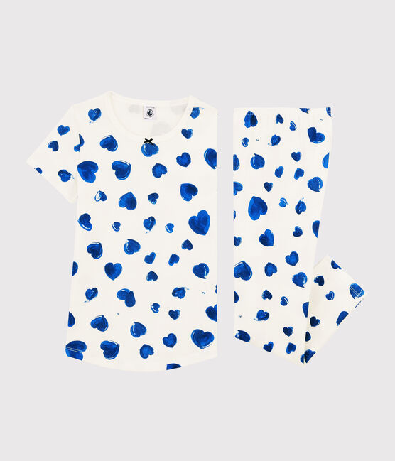 Pyjama Cœurs Bleus Petite Fille En Cote Petit Bateau