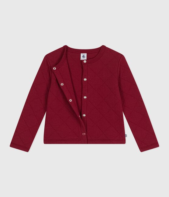 Cardigan enfant en coton uni AMARANTE