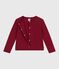 Cardigan enfant en coton uni AMARANTE
