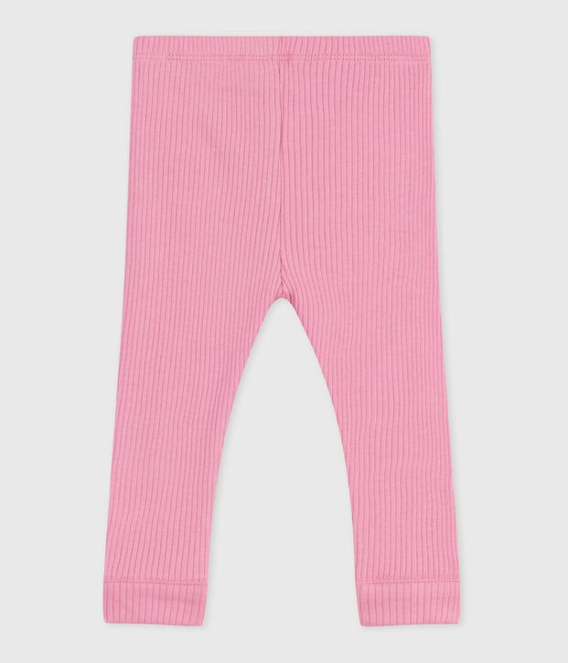 Legging b&eacute;b&eacute; en coton uni rose