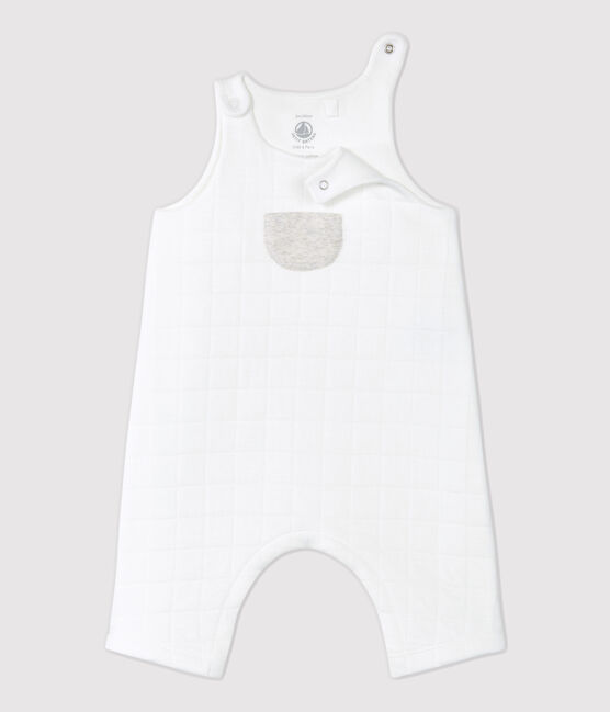 Salopette bébé matelassée en coton biologique blanc MARSHMALLOW