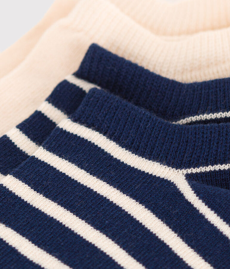 2 paires de chaussettes en coton rayures enfant multicouleur