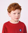 Tee-shirt enfant manches longues en coton uni rouge