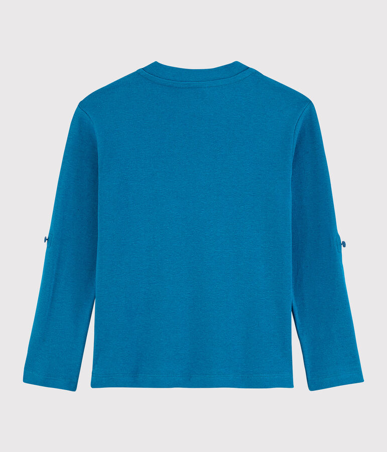 Tee-shirt en coton et lin enfant gar&ccedil;on bleu