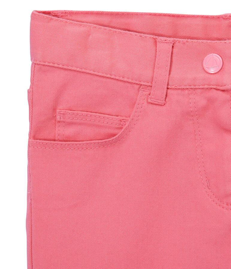 Pantalon fille en jean de couleur rose