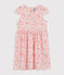 Robe cérémonie en jersey piqué enfant fille rose FLEUR/blanc MULTICO
