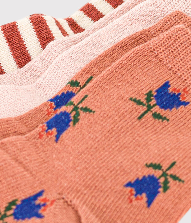 Lot de 3 paires de chaussettes fleurs b&eacute;b&eacute; multicouleur