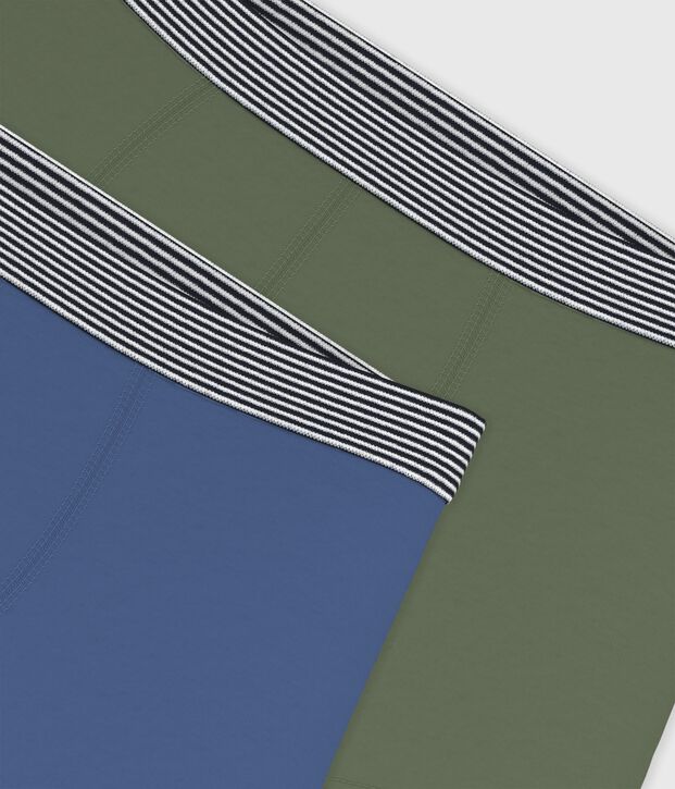 Lot de boxers enfant en coton et &eacute;lasthanne uni multicouleur