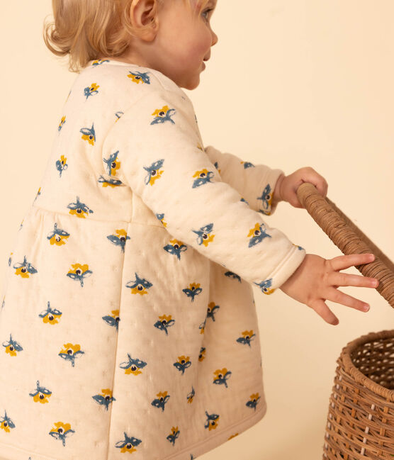 Robe manches longues en tubique matelassé imprimé bébé blanc AVALANCHE/ MULTICO