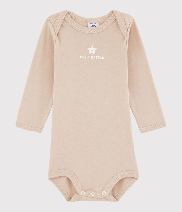 Body manches longues b&eacute;b&eacute; fille-gar&ccedil;on marron