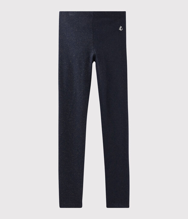 Legging en jersey enfant fille bleu/jaune
