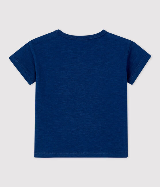 Tee-shirt manches courtes uni en jersey bébé bleu MEDIEVAL