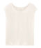 Tee-shirt manches courtes femme en lin blanc MARSHMALLOW