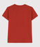 Tee-shirt LE DROIT col V en coton Femme rouge HARISSA