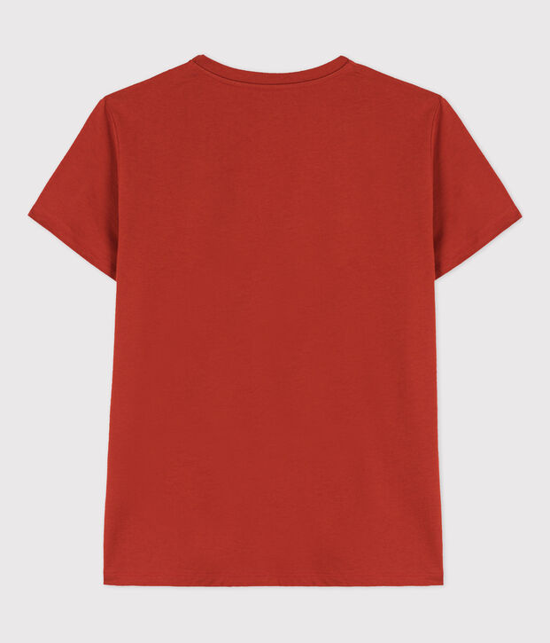Tee-shirt LE DROIT col V en coton Femme rouge