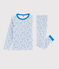 Pyjama à étoiles bleues petit garçon en tubique blanc MARSHMALLOW/blanc MULTICO