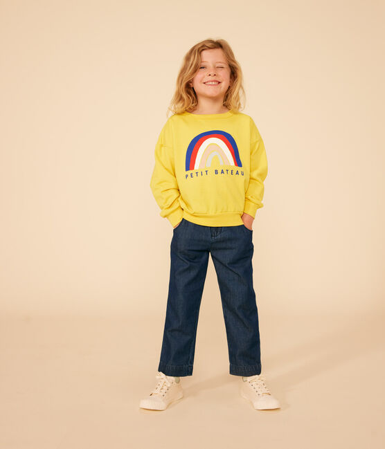 Sweatshirt en molleton léger enfant fille jaune NECTAR