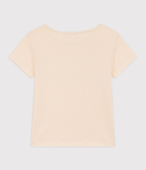 Tee-shirt imprim&eacute; en coton enfant fille &eacute;cru