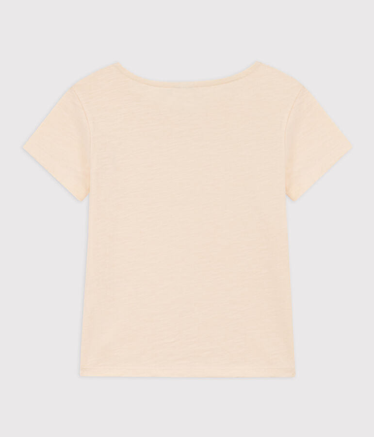 Tee-shirt imprim&eacute; en coton enfant fille &eacute;cru