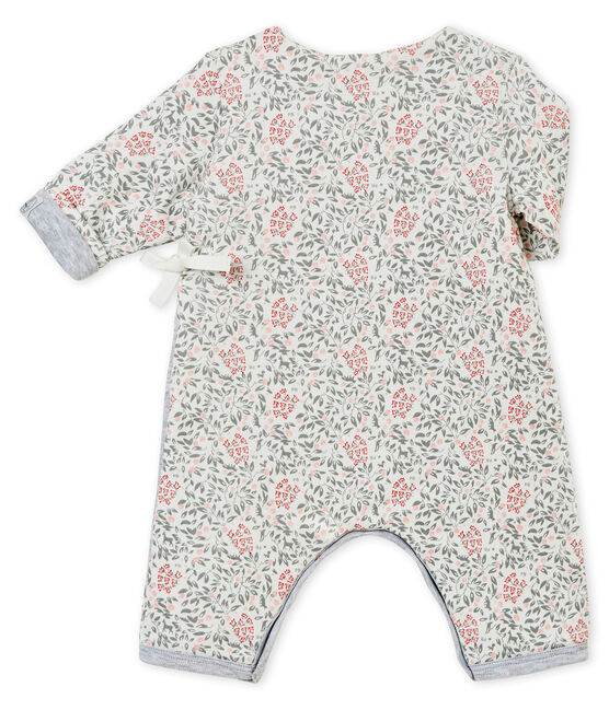 Combinaison ouatinée et imprimée bébé fille blanc MARSHMALLOW/blanc MULTICO