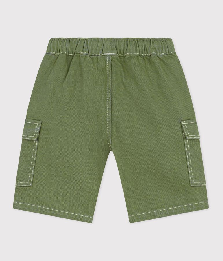 Bermuda cargo enfant en coton vert OLIVINE