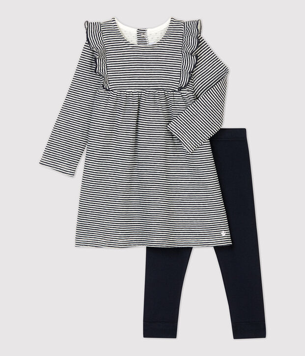 Ensemble deux pi&egrave;ces b&eacute;b&eacute; bleu/blanc