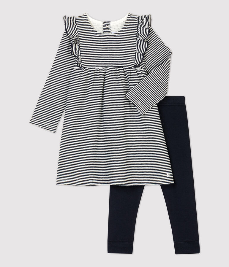 Ensemble deux pi&egrave;ces b&eacute;b&eacute; bleu SMOKING/blanc MARSHMALLOW