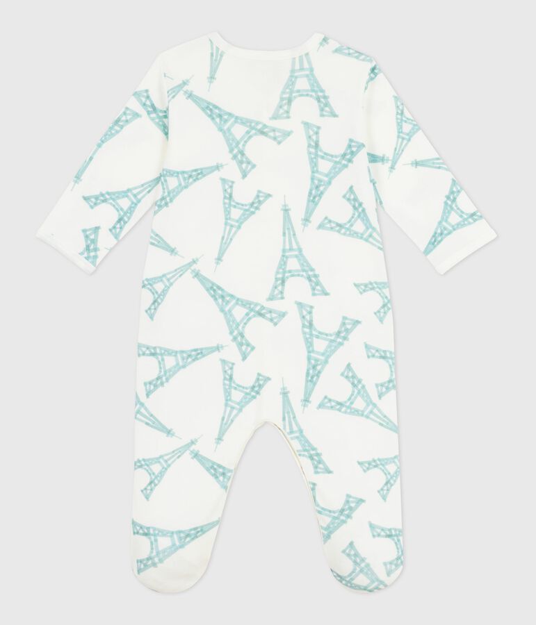 Pyjama b&eacute;b&eacute; en coton avec imprim&eacute; Tour Eiffel MARSHMALLOW/ MIMI
