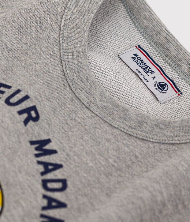 Sweatshirt Monsieur Madame en molleton enfant gris