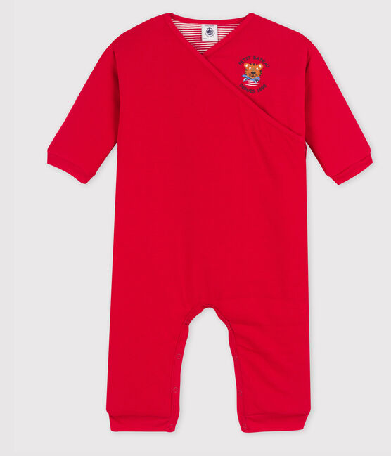 Combinaison longue en coton bio bébé rouge TERKUIT