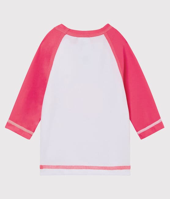 Tee-shirt anti-UV UPF 50+ bébé garçon/bébé fille blanc MARSHMALLOW/rose CUPCAKE