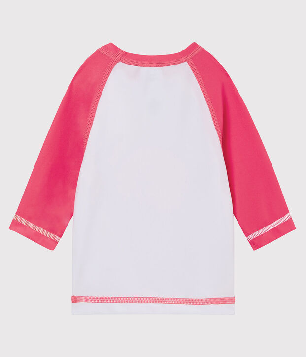 Tee-shirt anti-UV UPF 50+ b&eacute;b&eacute; gar&ccedil;on/b&eacute;b&eacute; fille blanc/rose