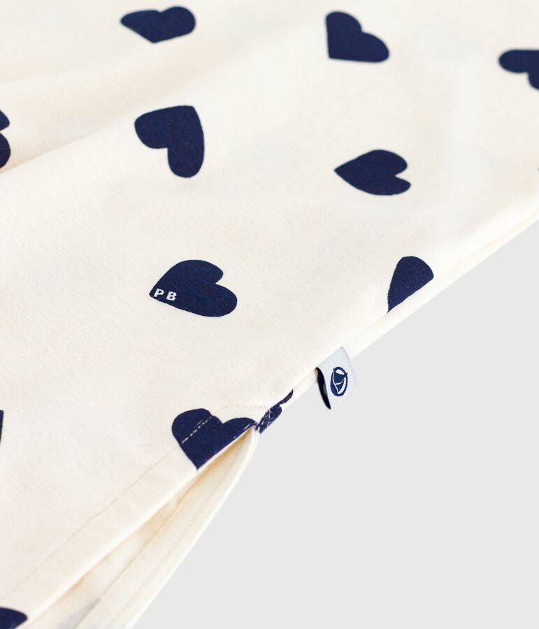 Chemise de nuit femme en coton imprim&eacute; c&oelig;ur bleu MILK/ SOIR