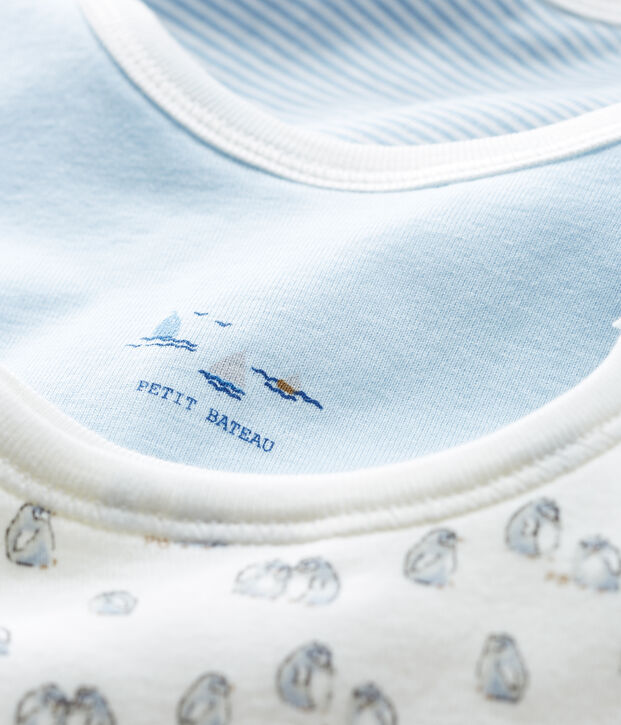 Lot de trois bavoirs b&eacute;b&eacute; en c&ocirc;te multicouleur