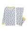 Pyjama petit garçon coupe très ajustée en côte gris POUSSIERE/blanc MULTICO