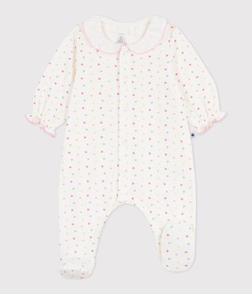 Pyjama bébé en tubique à col fleuri