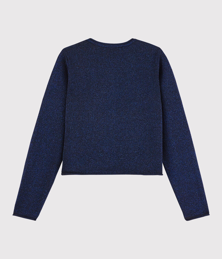 Cardigan en coton enfant fille bleu SMOKING BRILLANT
