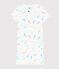 Pyjacourt imprimé hippocampes petite fille en coton blanc MARSHMALLOW/blanc MULTICO