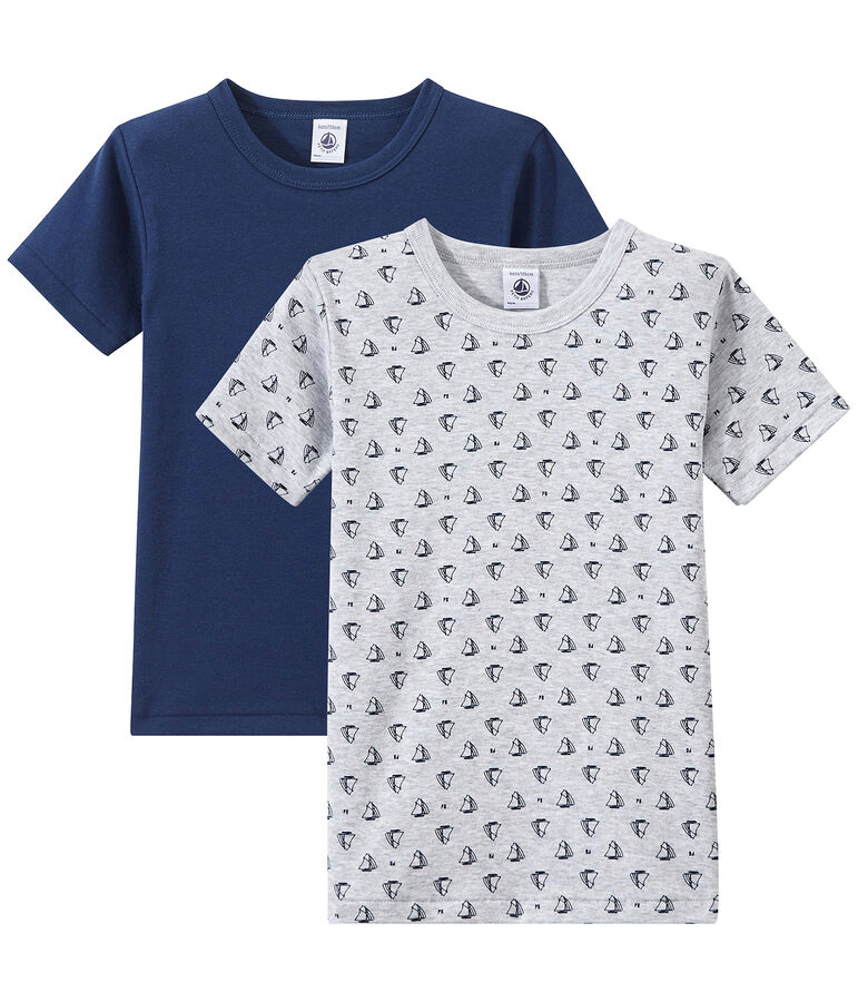 Lot de 2 t-shirts gar&ccedil;on manches courtes blanc