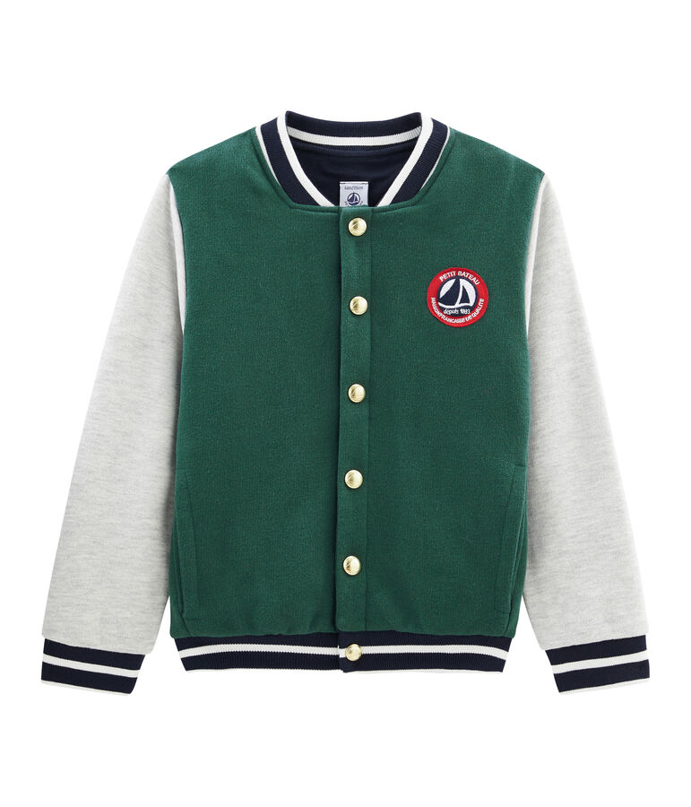 Blouson teddy enfant gar&ccedil;on vert